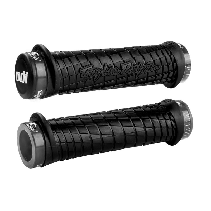 Troy Lee Designs Flangeless Lock-On Grips Teal w/Blue Locks