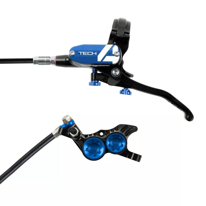 Hope Tech 4 V4 Disc Brake and Lever Set – Rear Hydraulic Post Mount Blue