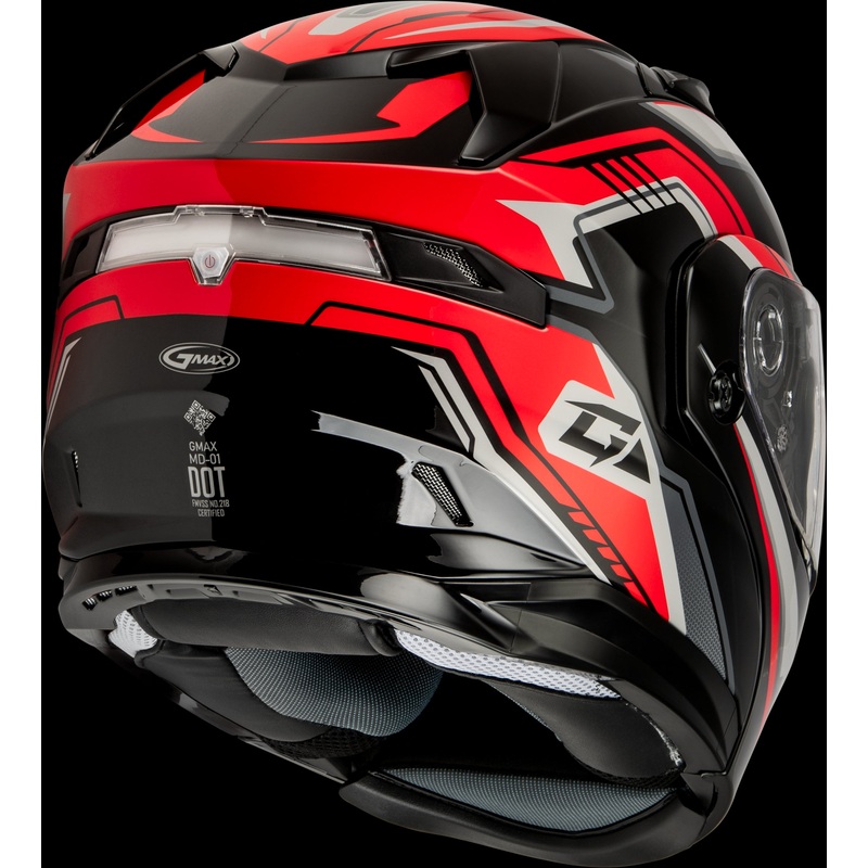 GMAX Md-01s Transistor Snow Helmet W Electric Shield Black/Red Sm