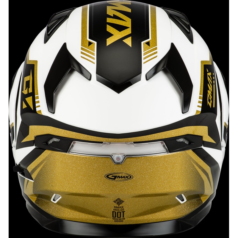 GMAX Md-01 Volta Helmet White/Gold/Black Metallic 2x