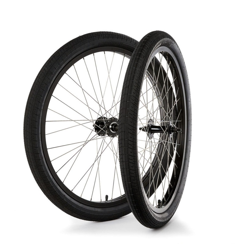 26″ COVID CRUISER WHEELSET BLACK W/BLACK HUBS & BLACK TIRES 3/8″ REAR AXLE