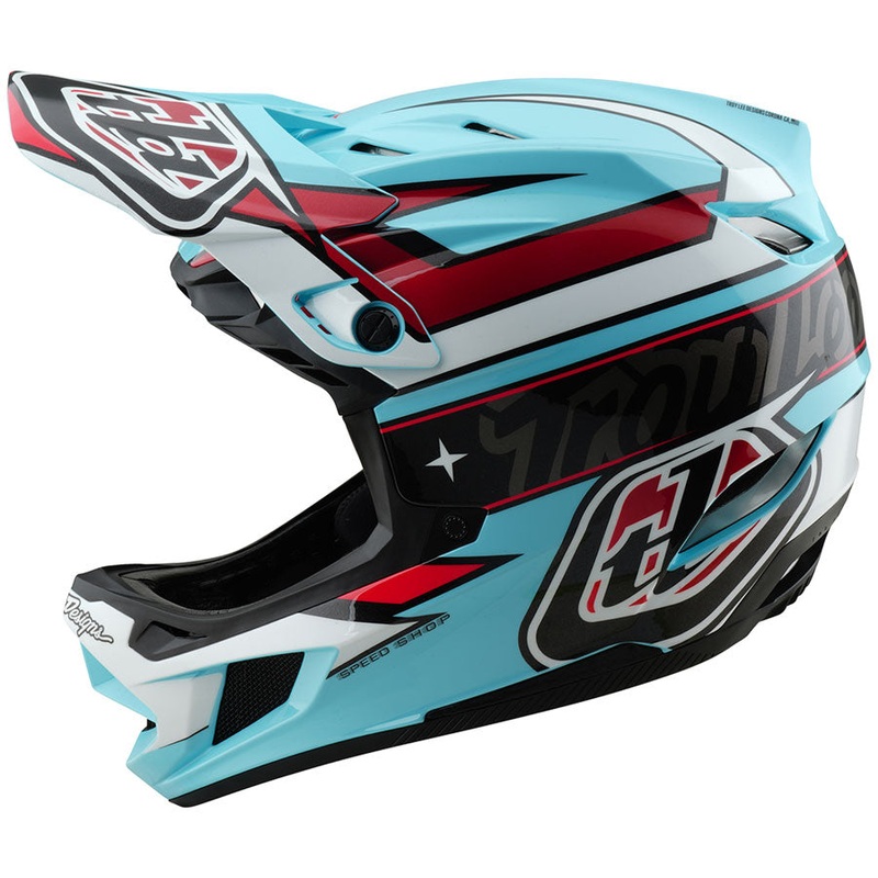 Troy Lee Designs D4 Polyacrylite Helmet  Linear Blue Large