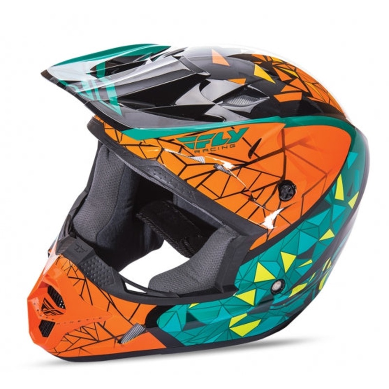 Fly 2017 Kinetic Crux Helmet-Teal/Orange/Black Youth Small