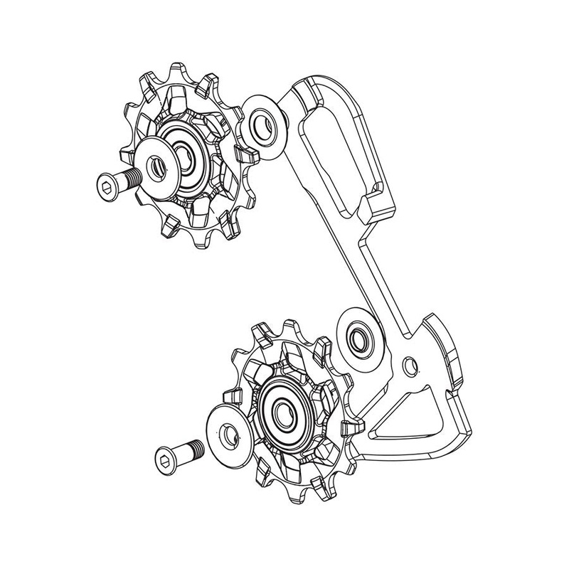 SRAM EX1 Rear Derailleur Pulley and Inner Cage Assembly – 8-Speed Black