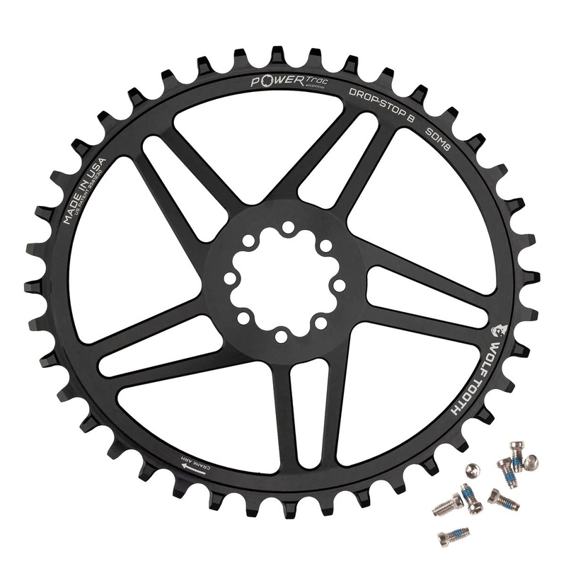 Wolf Tooth Elliptical Direct Mount Chainring – 42t SRAM Direct Mount Drop-Stop B For SRAM 8-Bolt Cranksets 6mm Offset BLK