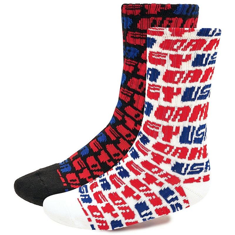 OAKLEY USA SOCKS 2 PACK LG WHITE/RED/BLUE