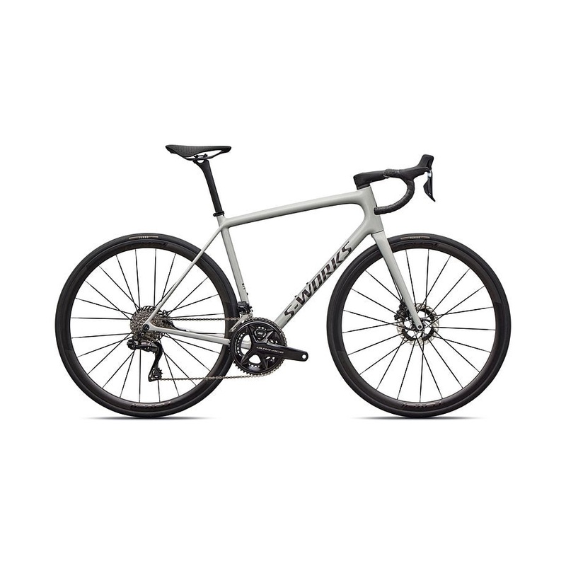2026 Specialized Aethos S-Works Di2 Bike Gloss Dolomite Metallic / Satin Nebula Metallic 56