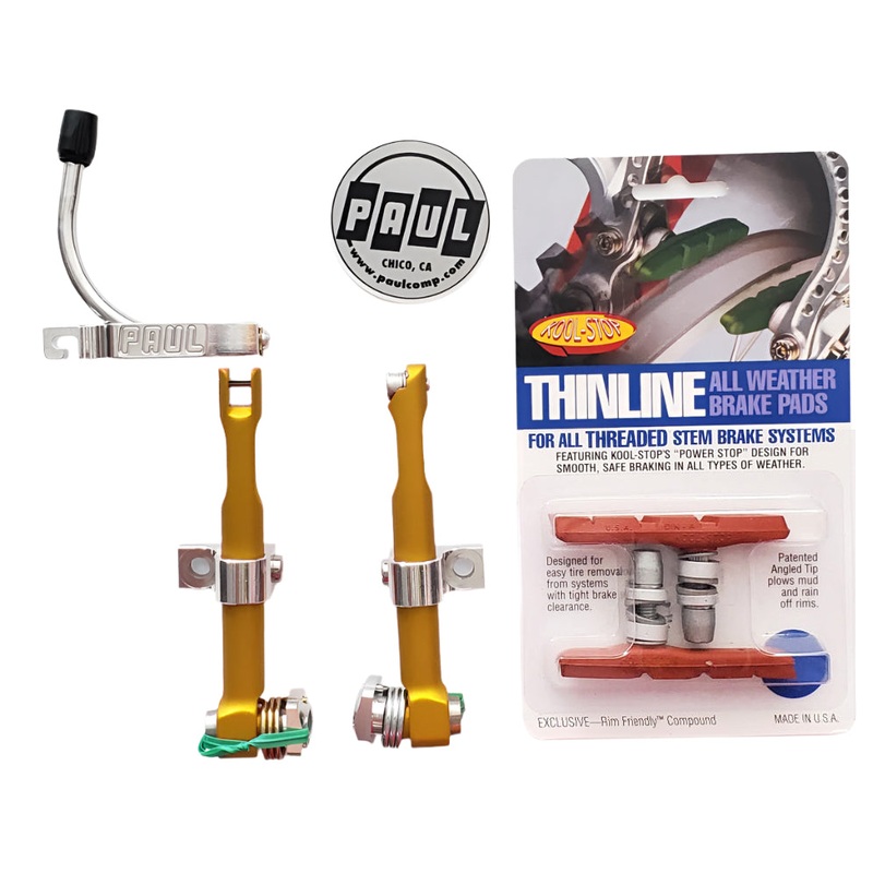 Paul Motolite BMX V-Brake w/ KoolStop Pads – Matte Gold – USA Made