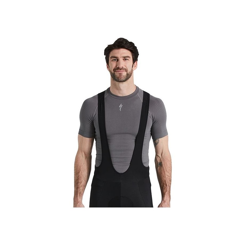 Mens Seamless Short Sleeve Base Layer Grey L/XL