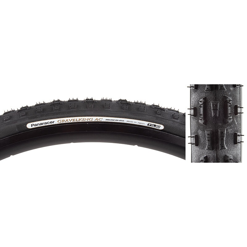 Panaracer GravelKing AC Tire 700x35C Folding Tubeless Ready ZSG Natural Anti-Flat Casing Black