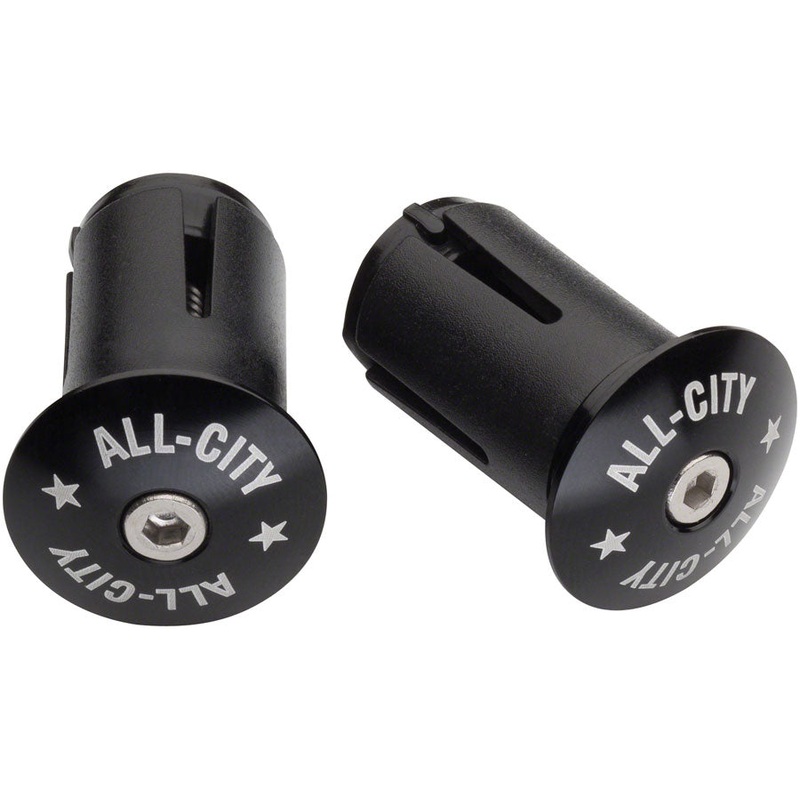 All-City Locking Handlebar End Plugs, Black Default