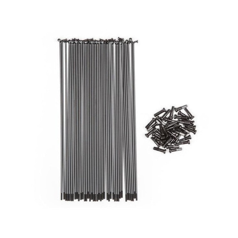 BSD Butted Spokes (40 Pack) Black 184mm