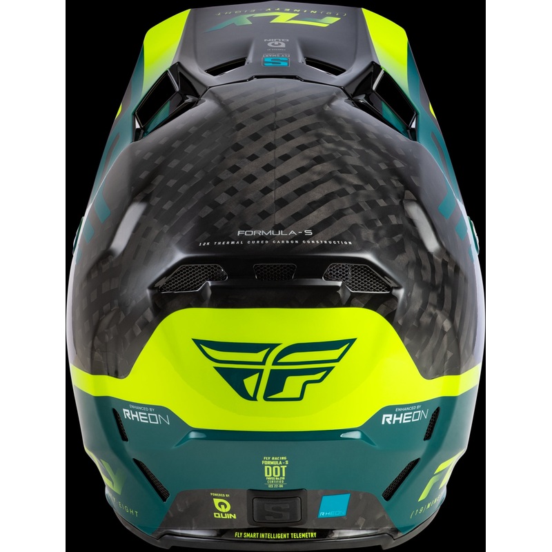 FLY RACING Formula S Carbon Byte Helmet Black Carbon/Teal/Lime 2x