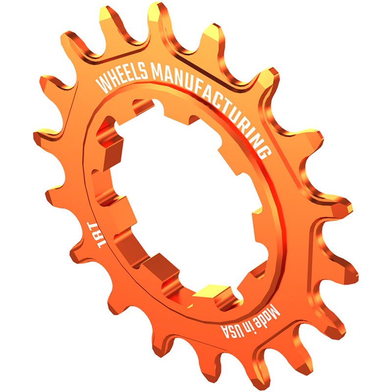 Wheels Manufacturing SOLO-SPEED Cog – 18t, Fits SOLO-SPLINE and SOLO-XD kits, Orange