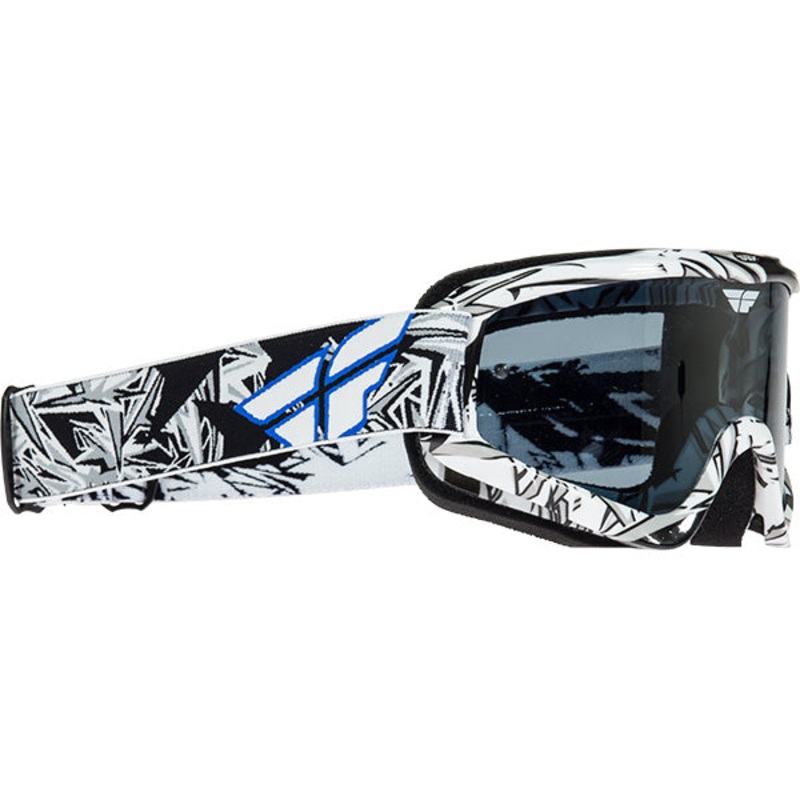 Fly Racing Zone Goggles Pro-Black/White Smoke/Chrome
