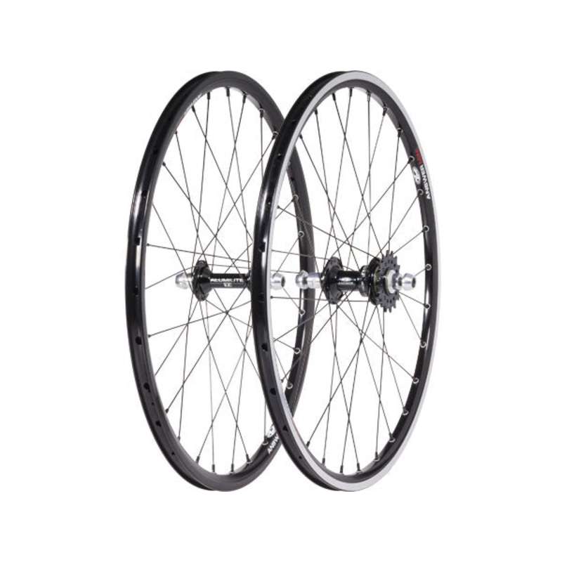 Answer Alumilite Ti Cassette Mini Cruiser BMX Race Wheelset-24×1 1/8″ Black
