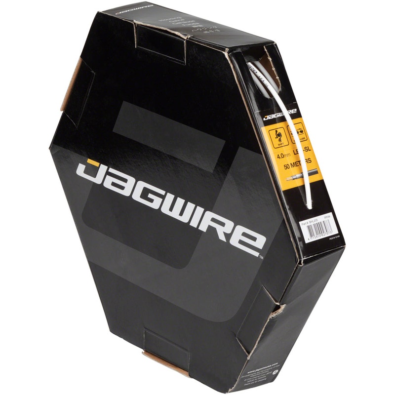 Jagwire 4mm Sport Derailleur Housing with Slick-Lube Liner 50M File Box, White