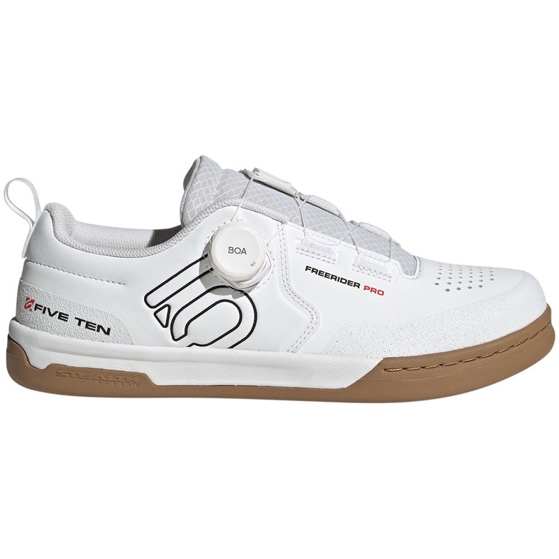 Five Ten Freerider Pro BOA Flat Shoes – Mens FTWR White/Core Black/Red 7