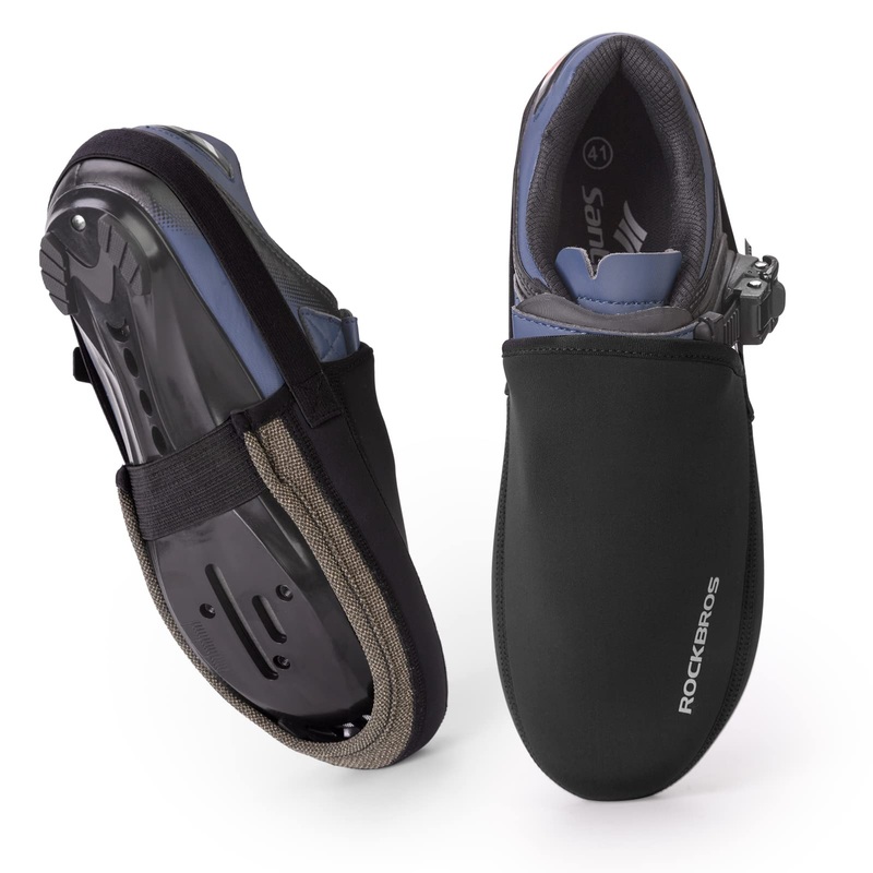ROCKBROS Cycling Shoe Toe Covers Thermal Kevlar Bike Overshoes for Men Women Black S (6-7.5 US)