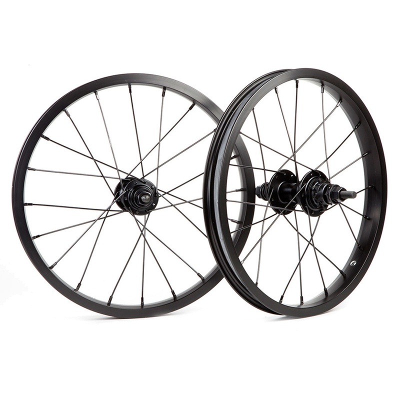 16″ Fit Misfit OEM BMX Wheelset – 9t – RHD – Male 3/8″ – Pair – Black