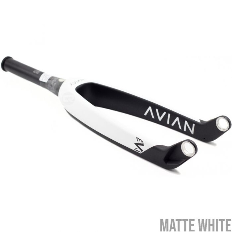 Avian Versus Tapered Carbon BMX Fork-20″X1 1/8-1.5″-Matte White 20mm