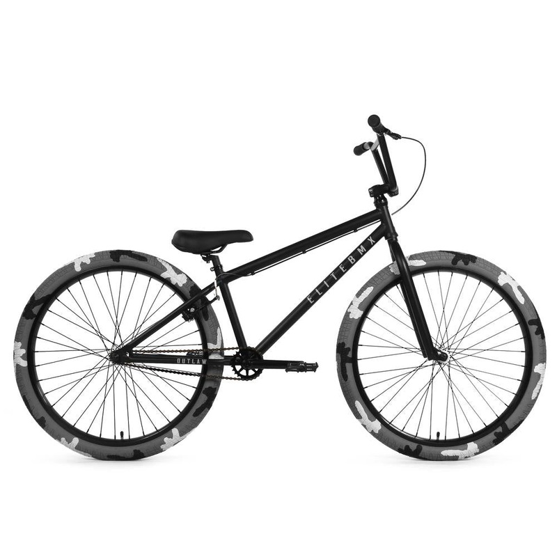 Elite BMX Outlaw 26″ BMX Freestyle Bike-Black Combat