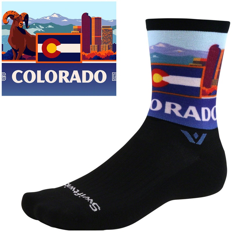 Swiftwick Vision Impression National Park Crew Socks – 6″ Colorado Medium