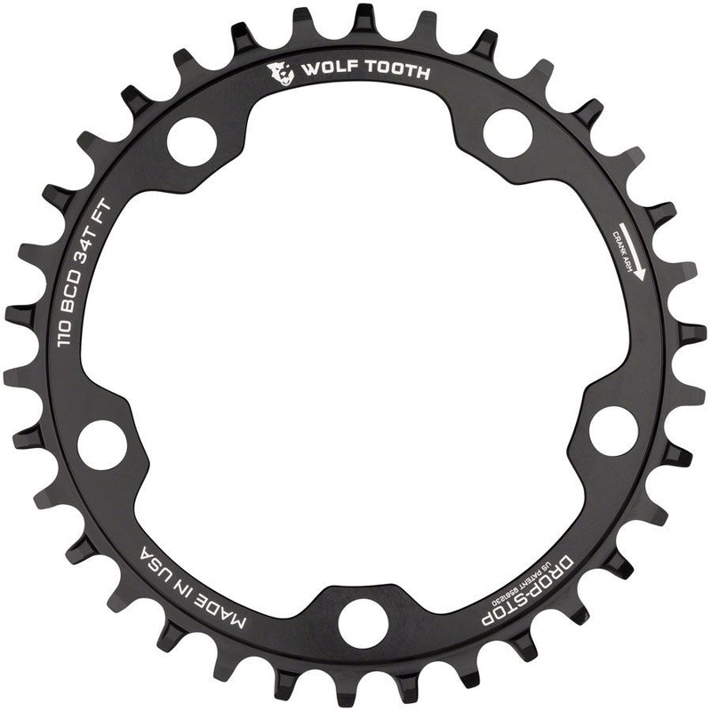 110 BCD Chainrings 110 BCD Cyclocross and Road Chainring – 34t, 110 BCD, 5-Bolt, Drop-Stop, 10/11/12-Speed Eagle and Flattop Compatible, Black