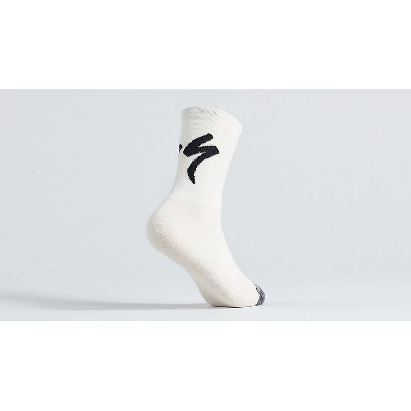 Specialized merino deep winter tall logo sock white mountains l