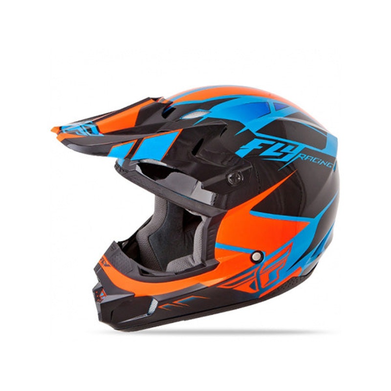 Fly Racing Kinetic Impulse Helmet-Blue/Black/Orange Youth Small