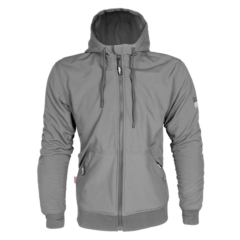 Protective SoftShell Unisex Hoodie – Gray Matte with Pads XXS Gray Matte