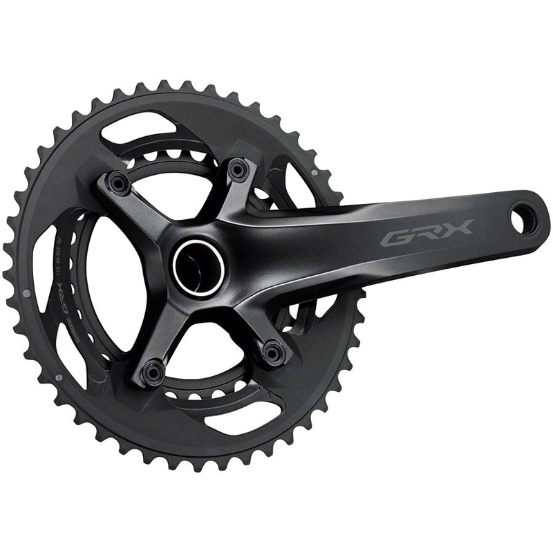 Shimano GRX FC-RX600-11 Crankset – 172.5mm, 11-Speed, 46/30t, 110/80 BCD, Hollowtech II Spindle Interface, Black