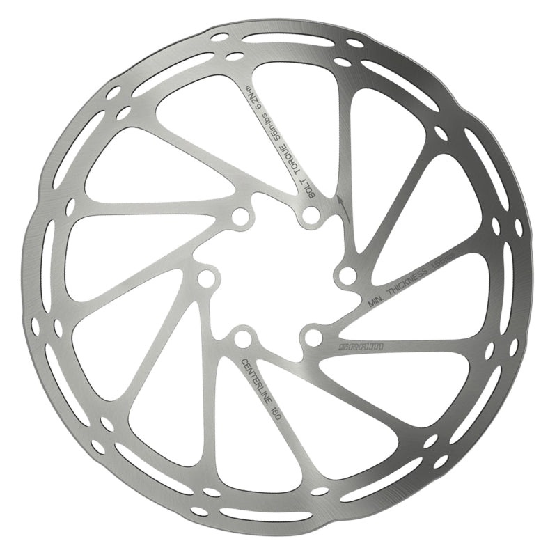 SRAM CenterLine Disc Brake Rotor – 200mm 6-Bolt 1.85mm