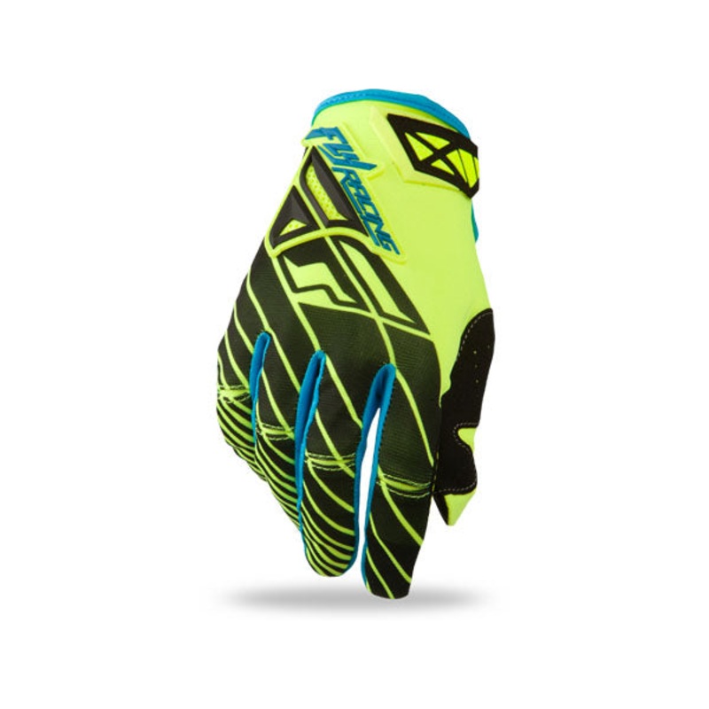 Fly Racing 2014 Kinetic Gloves-Blue/Hi-Vis Yellow Youth X-Small (3)