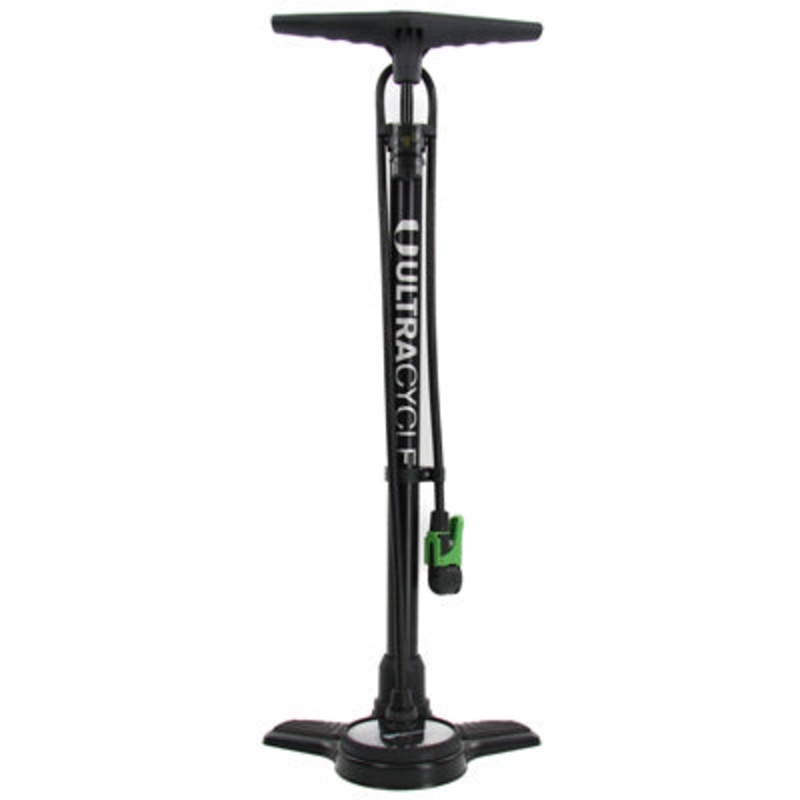 Uc Floorpump,W/100Mm Gauge W/Ezez Pump Head 160Psi,Black Big Gauge Pump W/Ezez Head Ultracycle Pumps NA Black