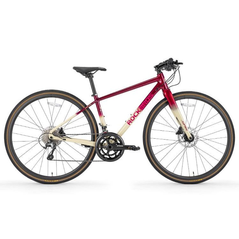 20 Speed Flat Handlebar Road Bike Carbon Fiber Fork Aluminum Frame Hydraulic Disc Brakes 11 32T Red S