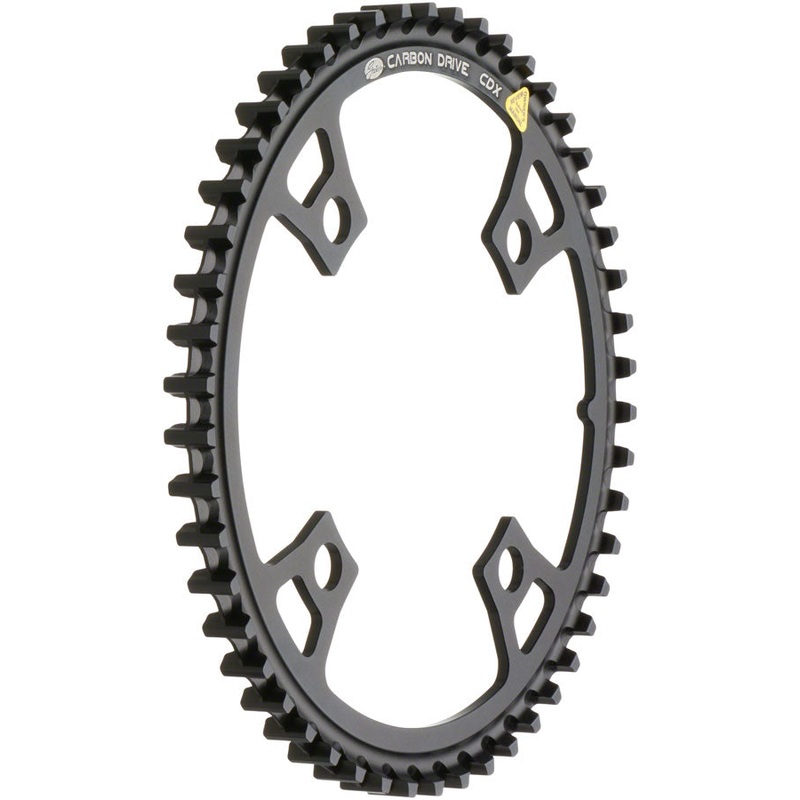 Gates Carbon Drive CDX CenterTrack Front Belt Drive Ring – 55t, 4-Bolt, 104mm BCD, Black