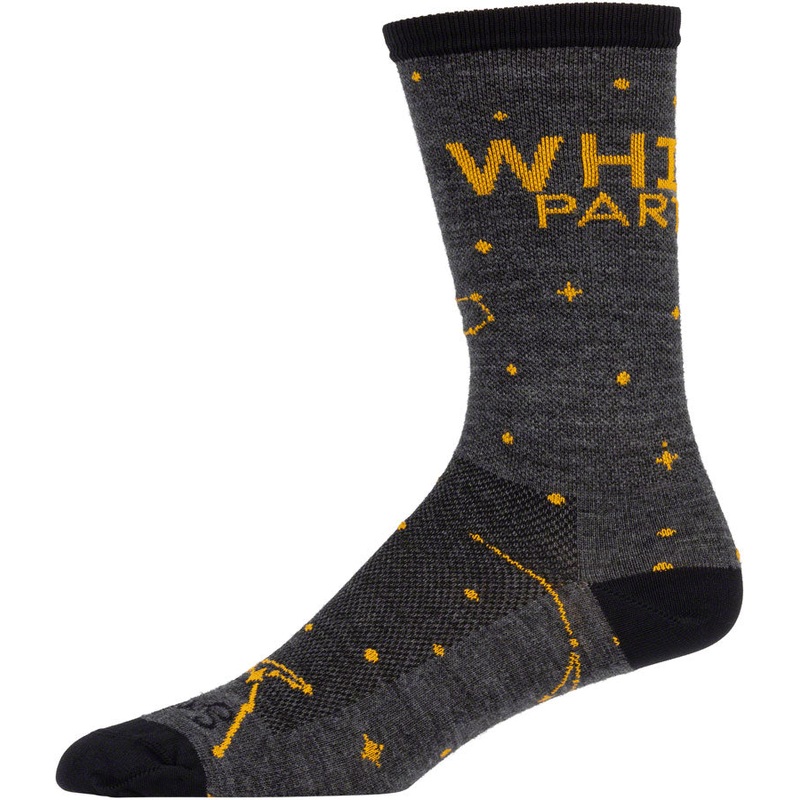 Whisky Stargazer Wool Sock – Charcoal, Yellow, Large/X-Large