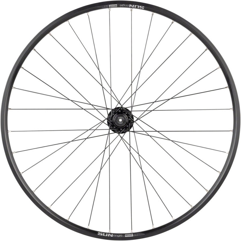 Quality Wheels Value Double Wall Series Disc Front Wheel – 27.5″ QR x 100mm 6-Bolt/Rim BLK 32H