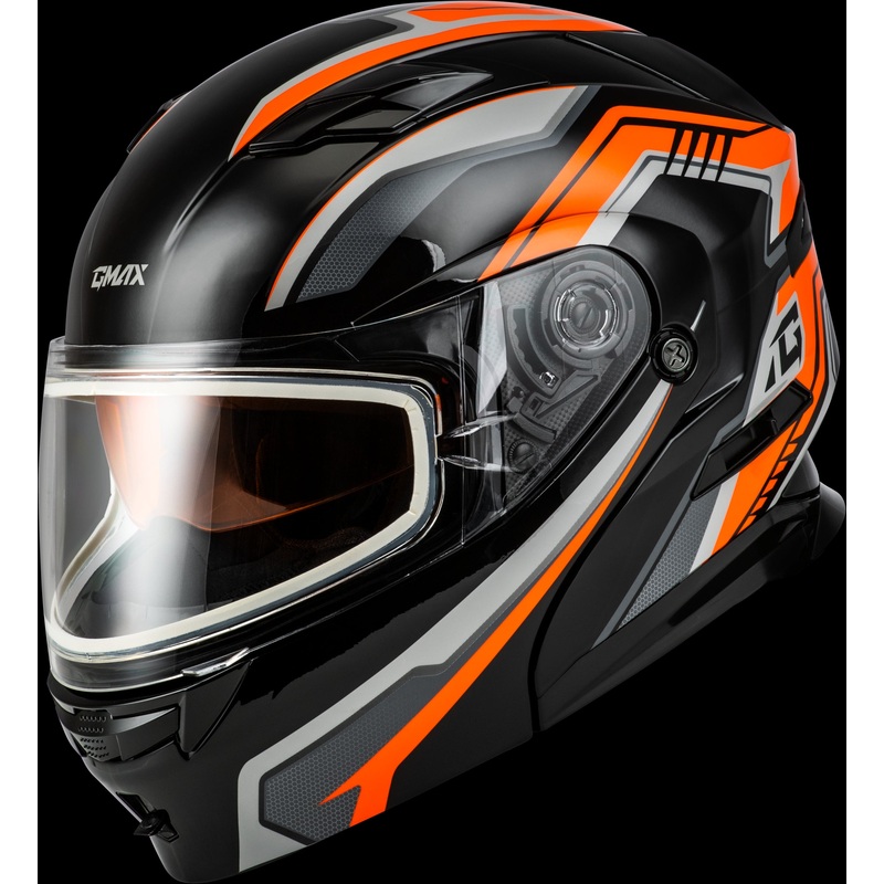GMAX Md-01s Transistor Snow Helmet Orange/Black 3x