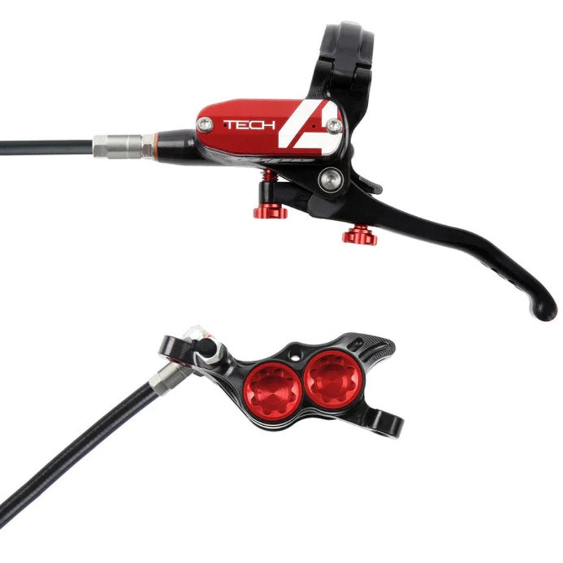 Hope Tech 4 E4 Disc Brake and Lever Set – Rear Hydraulic Post Mount Red