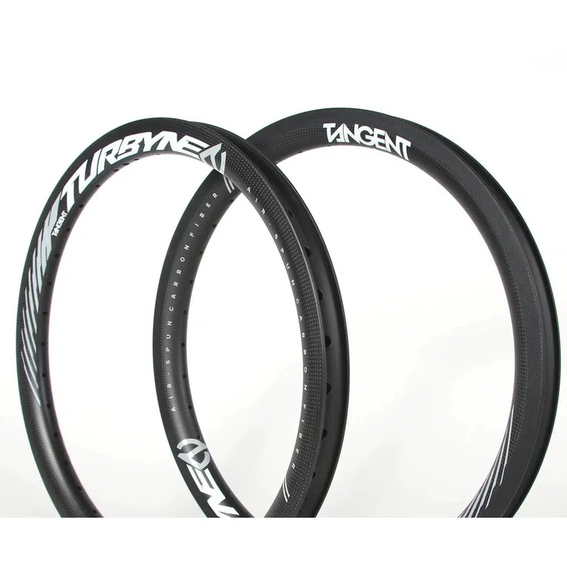 Tangent Turbyne Carbon Brake Rim 406mm (Each) Black/White 36 Hole Braking