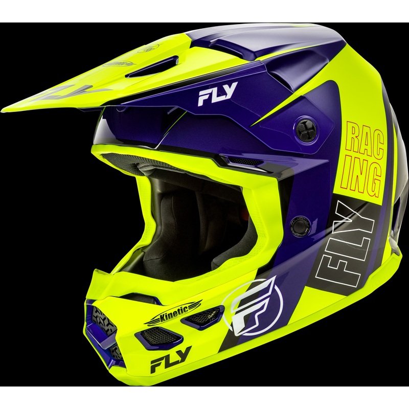 FLY RACING Kinetic Rally Helmet Hi-Vis/Blue/Black Xl
