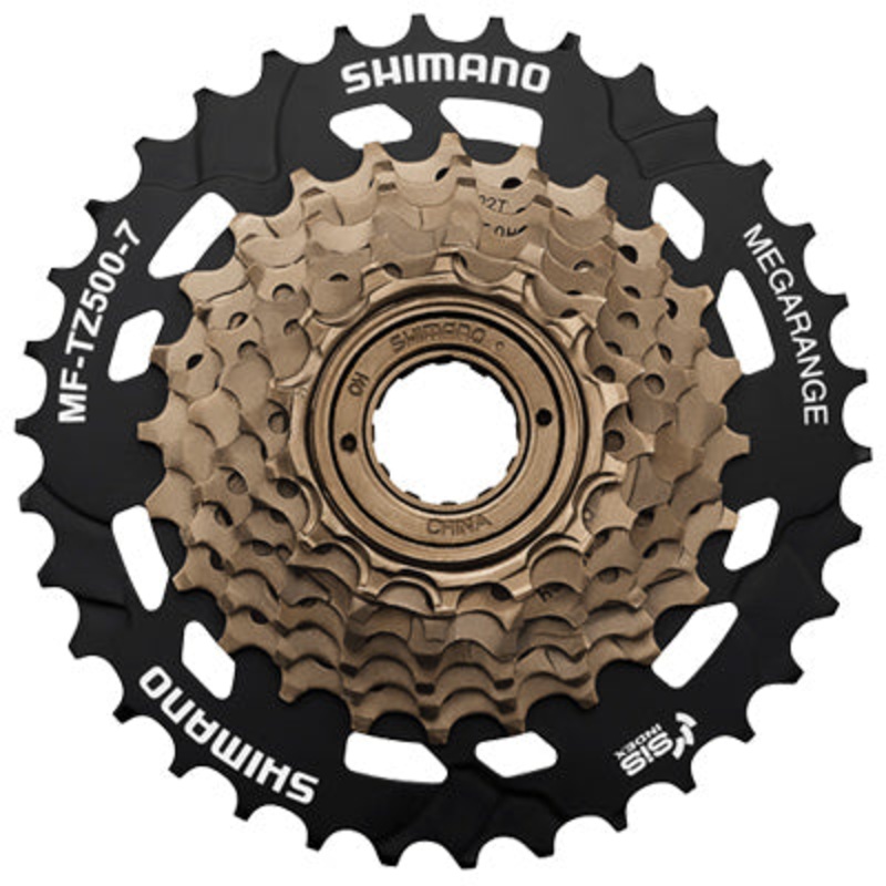 Shim Frwhl,Tourney,7Spd,14-34 Mf-Tz500-7,Brown,Mega-Range Tourney Freewheel Shimano Freewheel NA Brown/Black