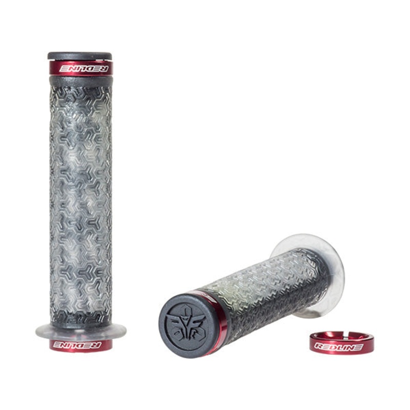 Redline Flight Expert Lock On Grips-120mm Clear/Red