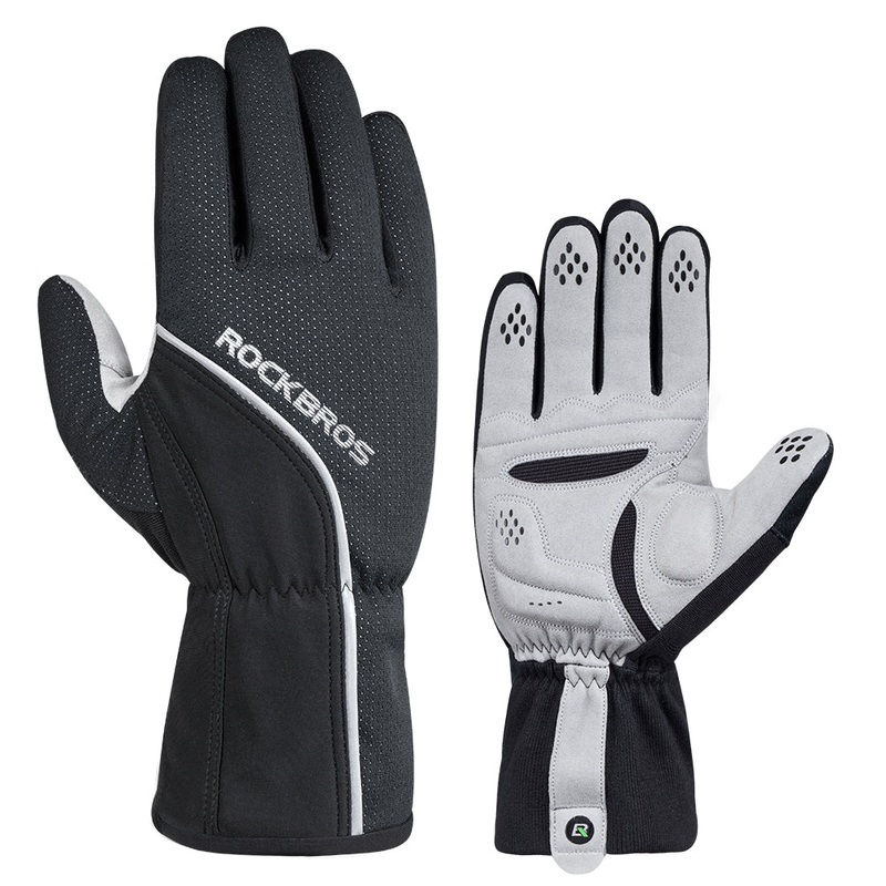 ROCKBROS Winter Gloves for Men Women Winter Cycling Gloves Windproof Black S