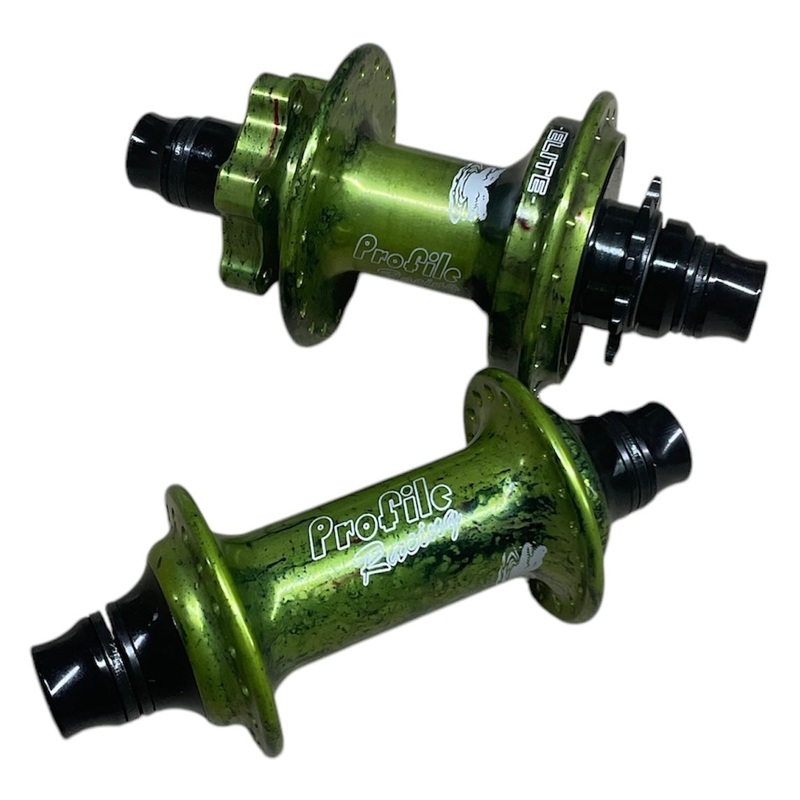 Profile Elite Disk Hubset (Limited Edition Gator Colorway) Front: 3/8″ Chromoly Vocano Bolts | Rear: 3/8″ Chromoly Volcano Bolt / RHD / 9T Chromoly Driver