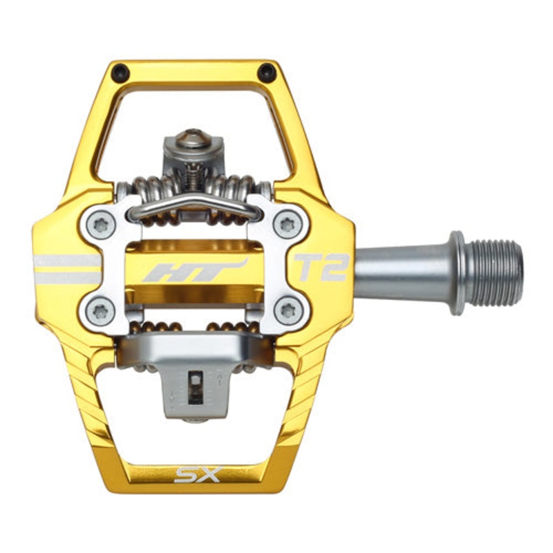 HT T2-SX Platform/Clipless Pedals w/ Cleats – Gold