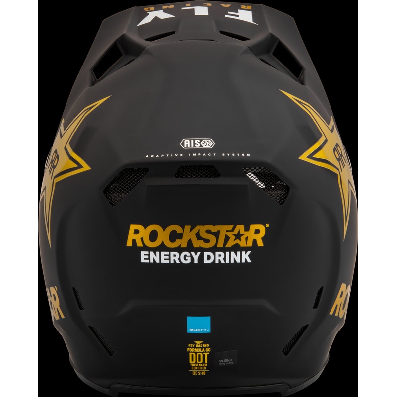 FLY RACING Formula Cc Rockstar Helmet Matte Black/Gold Sm