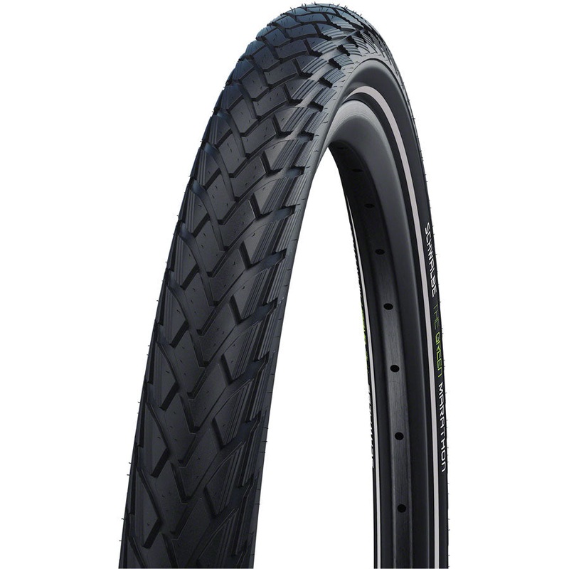 Schwalbe Green Marathon Tire – 700 x 47 Clincher Wire BLK/Reflective Performance Line GreenGuard Addix